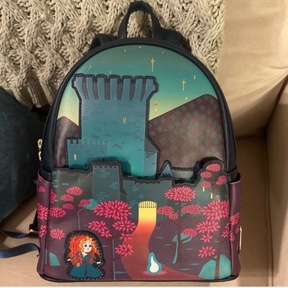 NWT • Loungefly Brave Princess • Mini Backpack • Castle Series Glow-in-the-Dark